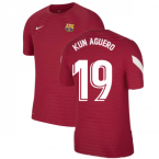 2021-2022 Barcelona Elite Training Shirt (Red) (KUN AGUERO 19)