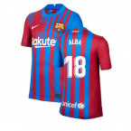 2021-2022 Barcelona Home Shirt (Kids) (JORDI ALBA 18)