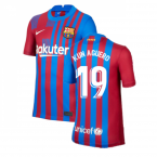 2021-2022 Barcelona Home Shirt (Kids) (KUN AGUERO 19)