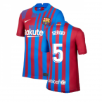 2021-2022 Barcelona Home Shirt (Kids) (SERGIO 5)