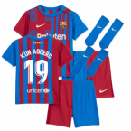 2021-2022 Barcelona Infants Home Kit (KUN AGUERO 19)
