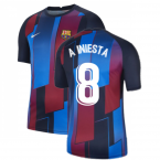 2021-2022 Barcelona Pre-Match Training Shirt (Blue) (A INIESTA 8)