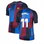 2021-2022 Barcelona Pre-Match Training Shirt (Blue) - Kids (O DEMBELE 7)