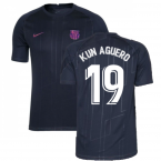 2021-2022 Barcelona Pre-Match Training Shirt (Obsidian) - Kids (KUN AGUERO 19)