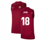 2021-2022 Barcelona Sleeveless Top (Red) (JORDI ALBA 18)