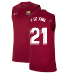 2021-2022 Barcelona Sleeveless Top (Red) (F DE JONG 21)