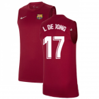 2021-2022 Barcelona Sleeveless Top (Red) (L DE JONG 17)