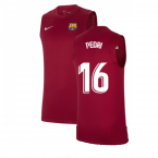 2021-2022 Barcelona Sleeveless Top (Red) (PEDRI 16)