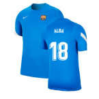 2021-2022 Barcelona Training Shirt (Blue) (JORDI ALBA 18)