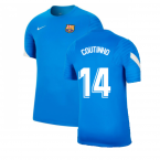 2021-2022 Barcelona Training Shirt (Blue) (COUTINHO 14)
