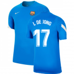 2021-2022 Barcelona Training Shirt (Blue) (L DE JONG 17)