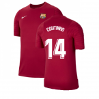 2021-2022 Barcelona Training Shirt (Noble Red) (COUTINHO 14)