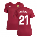 2021-2022 Barcelona Training Shirt (Noble Red) - Womens (F DE JONG 21)