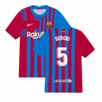 2021-2022 Barcelona Vapor Match Home Shirt (Kids) (SERGIO 5)