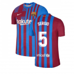 2021-2022 Barcelona Vapor Match Home Shirt (SERGIO 5)