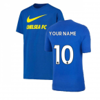 2021-2022 Chelsea Swoosh Club Tee (Blue) (Your Name)