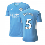 2021-2022 Man City Authentic Home Shirt (STONES 5)