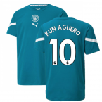 2021-2022 Man City Pre Match Jersey (Ocean Depths) - Kids (KUN AGUERO 10)