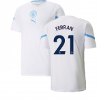 2021-2022 Man City Pre Match Jersey (White) (FERRAN 21)