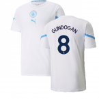 2021-2022 Man City Pre Match Jersey (White) (GUNDOGAN 8)