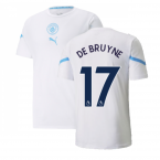 2021-2022 Man City Pre Match Jersey (White) - Kids (DE BRUYNE 17)