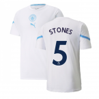 2021-2022 Man City Pre Match Jersey (White) - Kids (STONES 5)