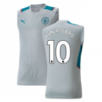 2021-2022 Man City Sleeveless Shirt (Quarry) (KUN AGUERO 10)