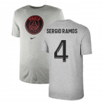 2021-2022 PSG Tee Evergreen Crest (Grey) (SERGIO RAMOS 4)