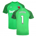 2021-2022 West Ham Home Goalkeeper Shirt (Green) (GREEN 1)
