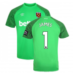 2021-2022 West Ham Home Goalkeeper Shirt (Green) (JAMES 1)