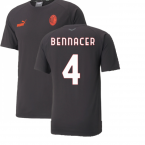 2022-2023 AC Milan Casuals Tee (Black) (BENNACER 4)