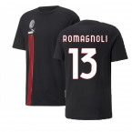 2022-2023 AC Milan FtblCulture Tee (Black) (ROMAGNOLI 13)