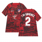 2022-2023 Atletico Madrid Pre-Match Training Shirt (Red) - Kids (J M GIMENEZ 2)