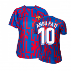 2022-2023 Barcelona Pre-Match Training Shirt (Blue) - Ladies (ANSU FATI 10)