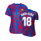 2022-2023 Barcelona Pre-Match Training Shirt (Blue) - Ladies (JORDI ALBA 18)