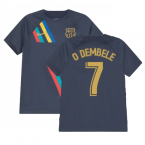 2022-2023 Barcelona Pre-Match Training Shirt (Obsidian) - Kids (O DEMBELE 7)