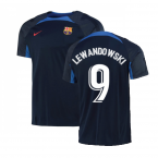 2022-2023 Barcelona Strike Training Shirt (Obsidian) (LEWANDOWSKI 9)