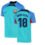 2022-2023 Barcelona Training Shirt (Aqua) (JORDI ALBA 18)