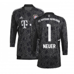 2022-2023 Bayern Munich Home Goalkeeper Shirt (Black) - Kids (NEUER 1)