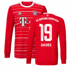 2022-2023 Bayern Munich Long Sleeve Home Shirt (DAVIES 19)