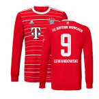 2022-2023 Bayern Munich Long Sleeve Home Shirt (Kids) (LEWANDOWSKI 9)