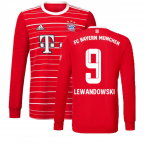 2022-2023 Bayern Munich Long Sleeve Home Shirt (LEWANDOWSKI 9)