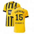 2022-2023 Borussia Dortmund Authentic Home Shirt (HUMMELS 15)