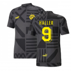 2022-2023 Borussia Dortmund Pre-Match Shirt (Black-Asphalt) (HALLER 9)