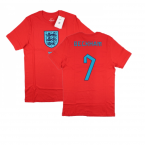 2022-2023 England World Cup Crest Tee (Red) - Kids (Beckham 7)