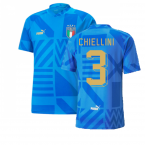 2022-2023 Italy Home Pre-Match Jersey (Blue) (CHIELLINI 3)