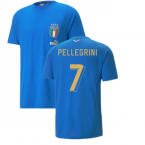 2022-2023 Italy Player Casuals Tee (Blue) (PELLEGRINI 7)