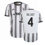 2022-2023 Juventus Authentic Home Shirt (DE LIGT 4)