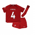 2022-2023 Liverpool Home Little Boys Mini Kit (VIRGIL 4)