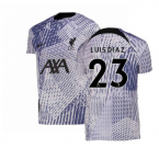 2022-2023 Liverpool Pre-Match Training Shirt (Pure Violet) - Kids (LUIS DIAZ 23)